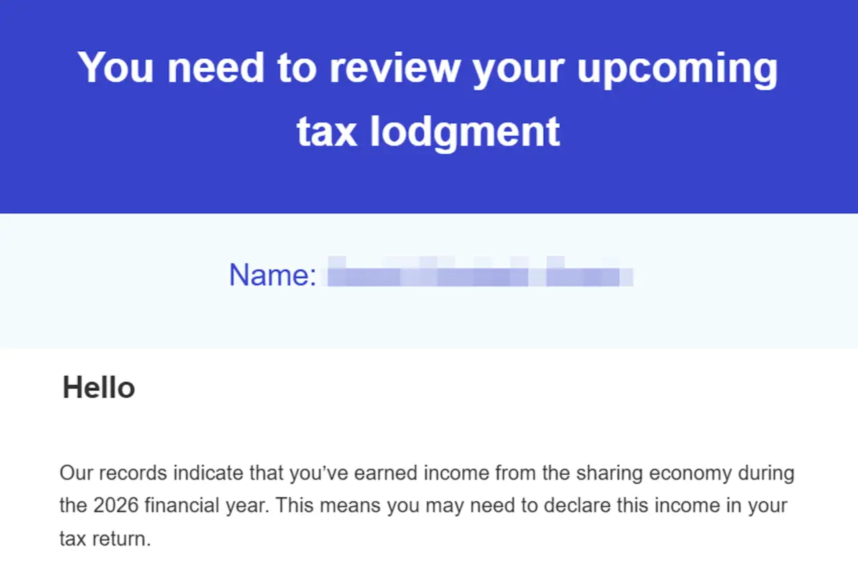 Ominous tax letter shows looming side hustle crackdown