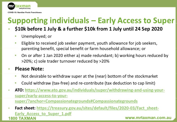 Early access to superannuation Early access to superannuation